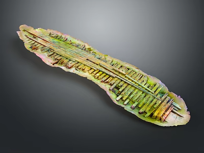 Colorful Feather Shaped Architectural Design With Textured Surface And Artistic Appeal 3d model