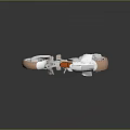 Futuristic White Motorcycle With Orange Seat Sleek Wheels And Modern Aerodynamic Design