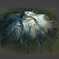 mountain peak terrain of snow mountain range 3d model