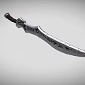 Fantasy Character And Mythical Creature With Engraved Steel Sword Brown Hilt
