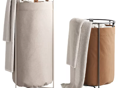 Stylish Storage Baskets With Towels For Home 3d model