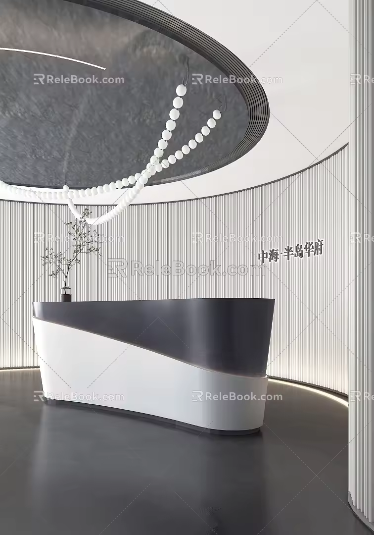 Modern reception desk Sales front desk 3d model