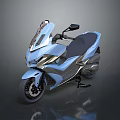 Stylish Modern Light Blue Scooter Featuring Sleek Aerodynamic Design And Dark Seat