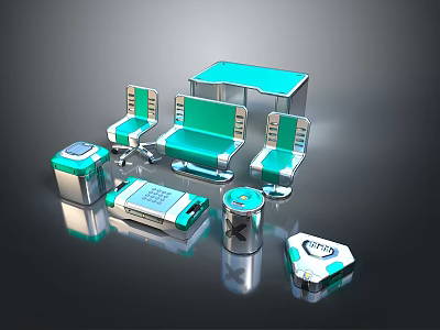 Elegant Light Luxury Kitchen Interior With Marble Island And Modern Cabinets 3d model