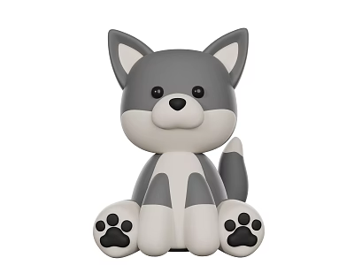 Modern puppy cute puppy cartoon puppy toy dog 3d model