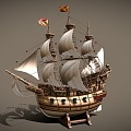 Modern Sailing Spanish Sailing 3d model