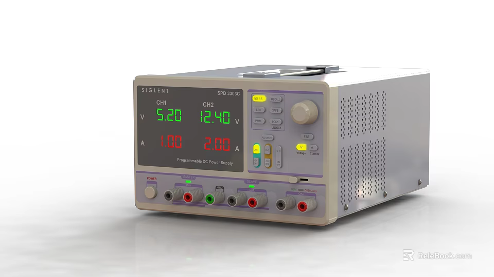 Dual Channel Adjustable DC Power Supply With Digital Voltage Current Display And Knob Control 3d model 