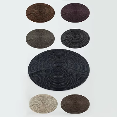 Stylish Round Rugs With Various Colors And Woven Textured Design For Home Decor 3d model