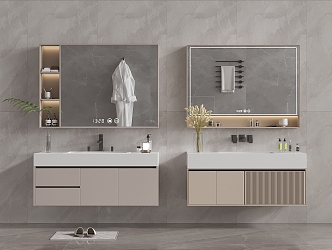 Modern Hanging Bathroom Cabinet Bathroom Cabinet Washstand Mirror Toiletries 3d model