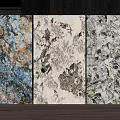 Artistic Wall Panels With Unique Textures In Interior 3d model