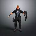 Blonde Haired Male Character In Tactical Outfit With Mechanical Weapons Creature Design