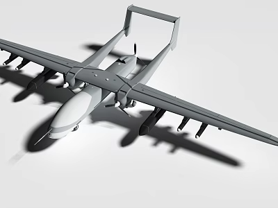 Twin-tailed drone combat aircraft 3d model