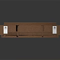 Functional Curved Wooden Shelf With Compartments For Organizing Household Items