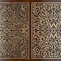 Intricate Wooden Carvings With Ornate Curved Patterns On Decorative Panels