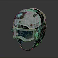 Futuristic Silver Helmet With Blue Glowing Logo And Transparent Visor MAX-78 Label