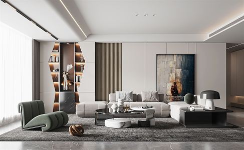 modern living room 3d model