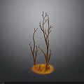 Orange Decorative Twig like Structure With Glowing Base On Dark Background