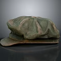Vintage Green Fabric Newsboy Cap With Classic Pleated Design And Retro Style