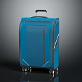 Blue Hard Shell Travel Suitcase With Durable Rolling Wheels And Telescopic Handle 3d model