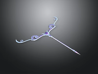 Decorative Curved Metal Household Accessory With Purple Accent And Elegant Design 3d model