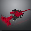 Red Agricultural Combine Harvester Farm Equipment With Front Header And Cab