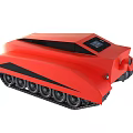 Modern Red Functional Vehicle With Tracks And Control Panel Design 3d model