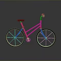 Red Bicycle With Brown Seat Black Wheels And White Spokes On Reflective Surface