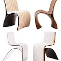 Modern Stylish Dining Chairs With Streamlined Design Striped Upholstery And Various Colors