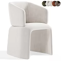 Modern Minimalist Beige Accent Chair With Armrest And Upholstered Fabric Design