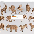 Animal Bookshelf Library Bookshelf Children's Bookshelf 3d model