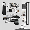 Modern Bathroom Accessories With Wall Mounted Shelves Gray Towels And Toiletries Storage