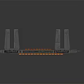 Industrial Station Structure With Tall Gray Pillars And Orange Platform Sections