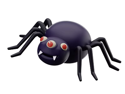 Cute Black Reptile Character With Red Eyes In Cartoon Style Design 3d model