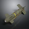 Green Aerospace Rocket Vehicle With Yellow Ring And Tail Fins 3D Rendering