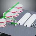 Industrial Storage Tank System With Green Piping White Cylindrical Tanks And Mechanical Components
