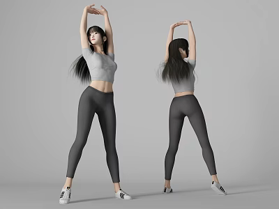beautiful woman character 3d model