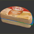 President Queso de Minas Fresco Cheese With Red Yellow Packaging And Sliced Portion