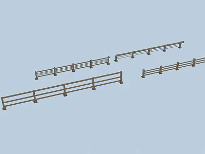 Various Metal Railings with Different Design Styles for Modern Architectural Structures 3d model