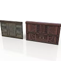 Industrial Style Cabinet Panels With Gray And Brown Metal Textured Design