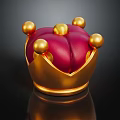 Elegant Red Gold Ornate Crown With Spherical Decorative Headwear Fashion Accessory