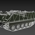 Green Armored Functional Military Vehicle With Tracks White Star And Top Hatches