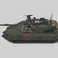 Modern Military Tank With Camouflage Paint And Long Cannon On Turret Top 3d model