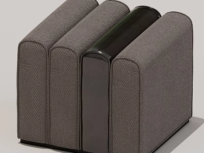 Grey Fabric Storage Units With Black Accent Design For Contemporary Home 3d model