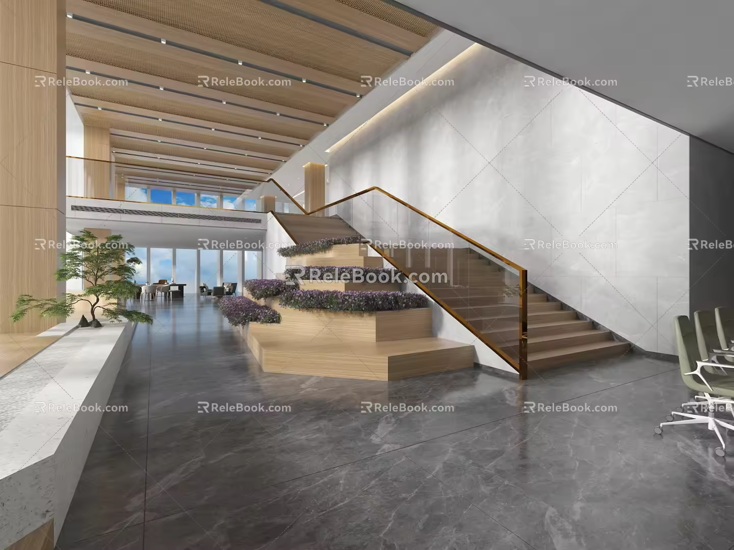 Modern Hall Public Recreation Area 3d model