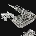 Military Tank Equipped With Missile Launcher And Side Weapon Systems