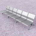 Stainless Steel Perforated Public Bench with Multiple Seats on Brick Pavement
