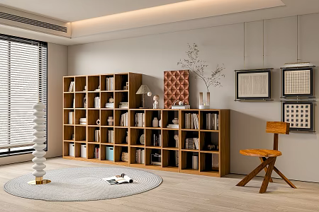 Bookcase Bookshelf Ornaments Book Decorative Cabinet 3d model
