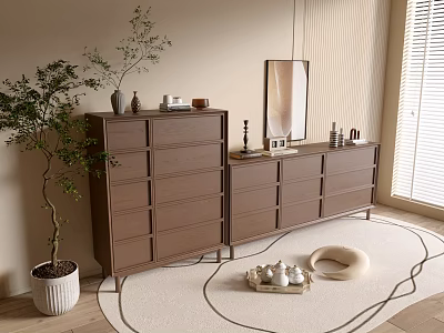 Modern Wood Grain Cabinet Simple Style Cabinet Whole Cabinet Sideboard Balcony Cabinet Storage Cabinet Entrance Cabinet 3d model