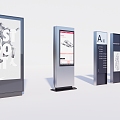 Modern billboards 3d model