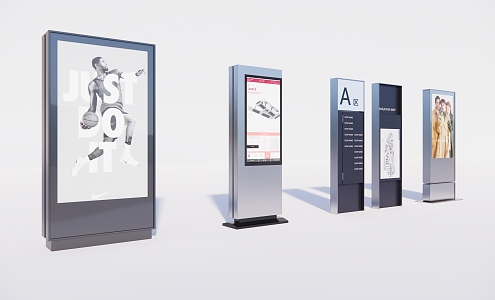 Modern billboards 3d model